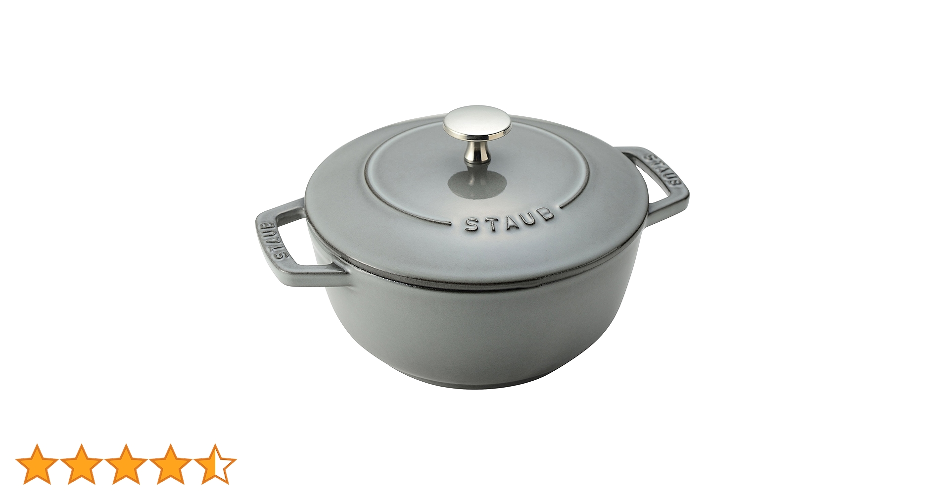STAUB 両手鍋 グレー 18cm　ワナベМ 公式販売店 STAUB Wa-NABE M 18cm 生涯保証付き ブラック グレー